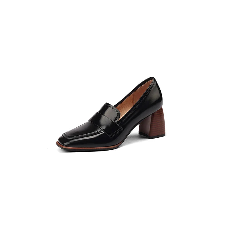 Leather Block Heel Pumps | Classic Women&