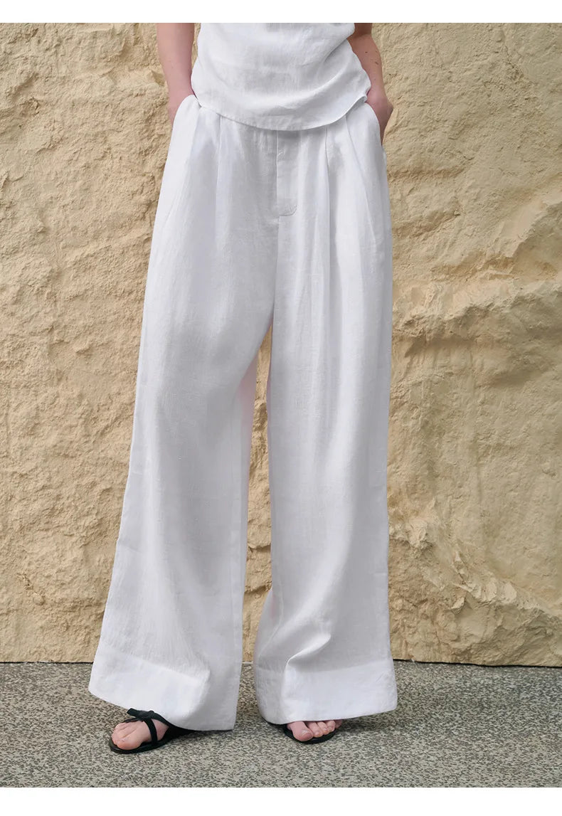 Pleated Wide Leg Linen Pants | Summer Capsule