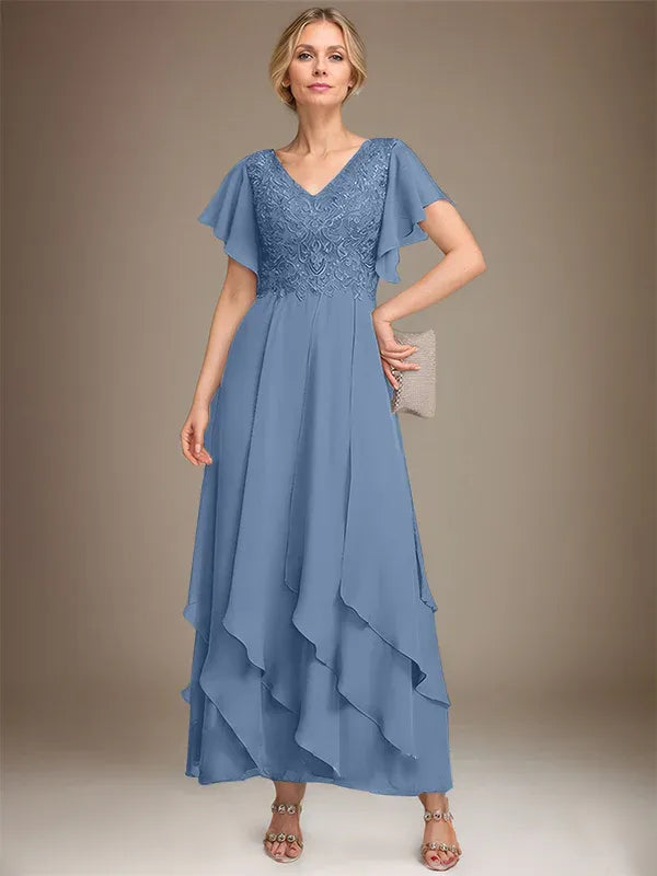 Eleanor Mother of the Bride Dress - Slate Blue