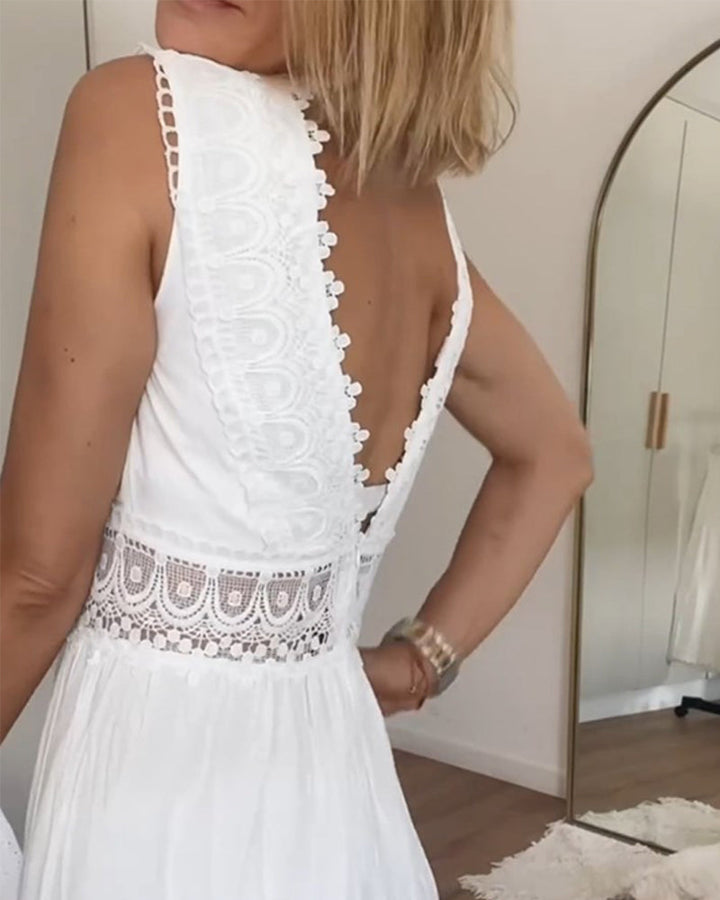 Paige | Boho V Neck Midi Dress