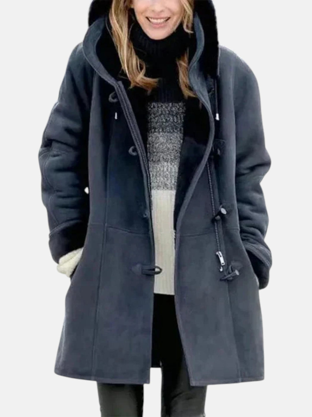 Salma™ | Cozy Fleece-Lined Toggle-Front Duffle Coat