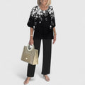 Eleanor | Women's Chiffon Overlay Top & Printed Pant Set