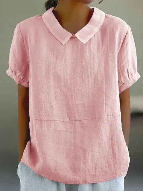 Fiona | Linen Peter Pan Collar Blouse