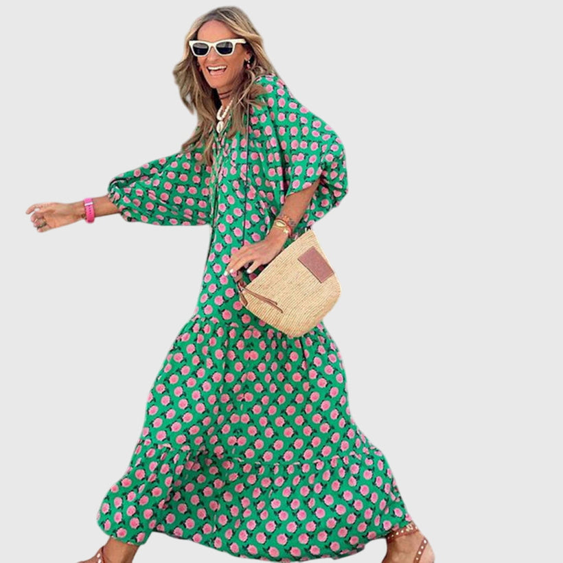 Sarah Boho Maxi Dress for Women | Flowy Long Summer Dress