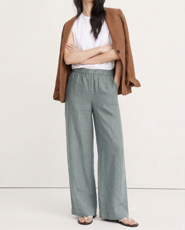 Pleated Wide Leg Linen Pants | Summer Capsule