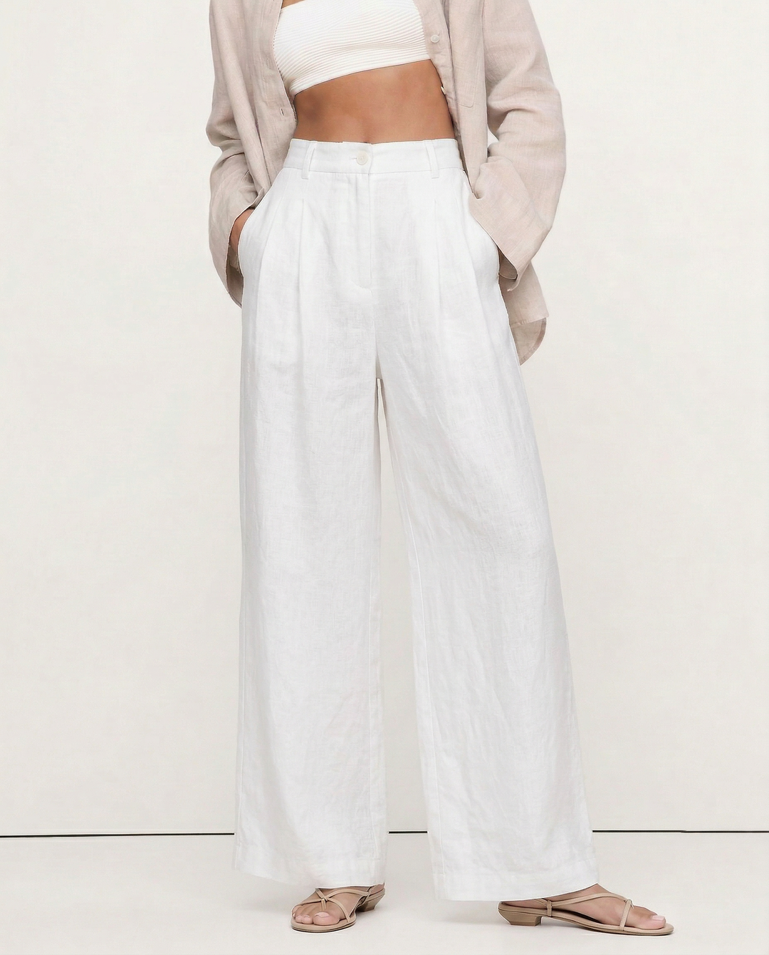 Pleated Wide Leg Linen Pants | Summer Capsule