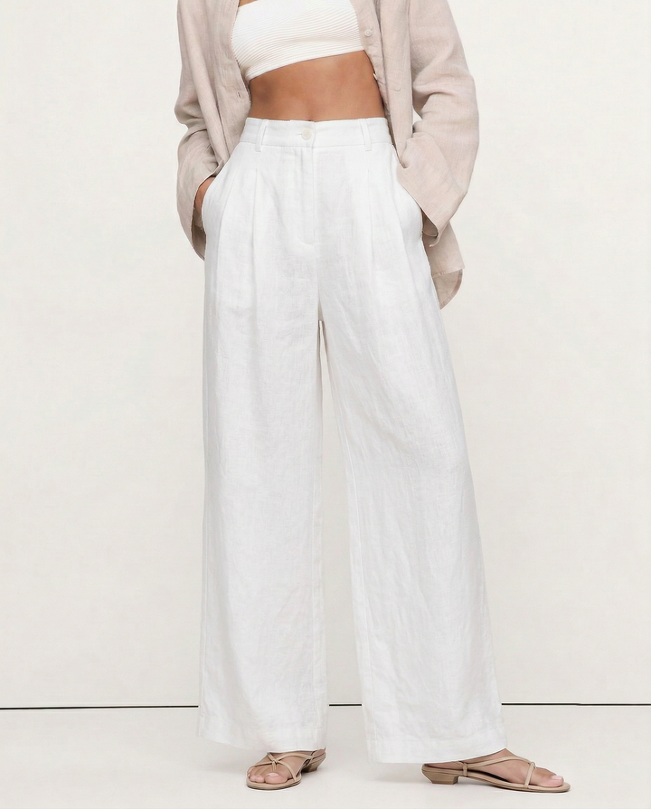 Pleated Wide Leg Linen Pants | Summer Capsule