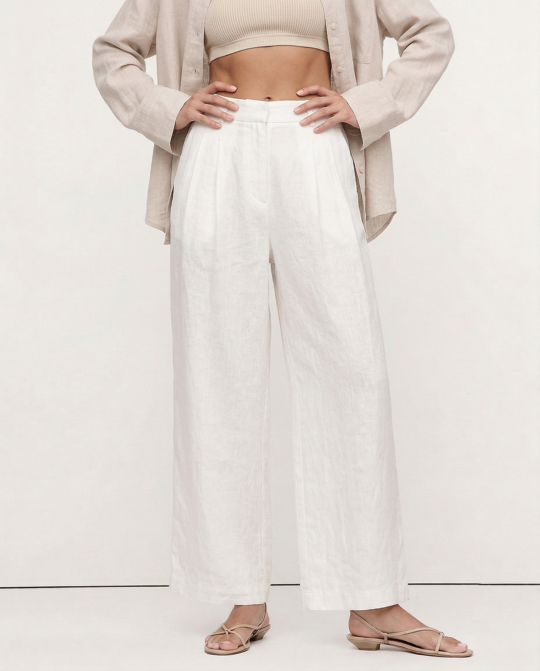 Pleated Wide Leg Linen Pants | Summer Capsule