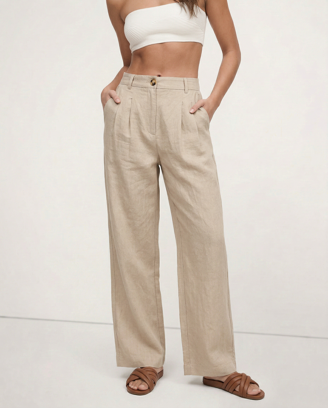 Pleated Linen Culotte Pants | Summer Style