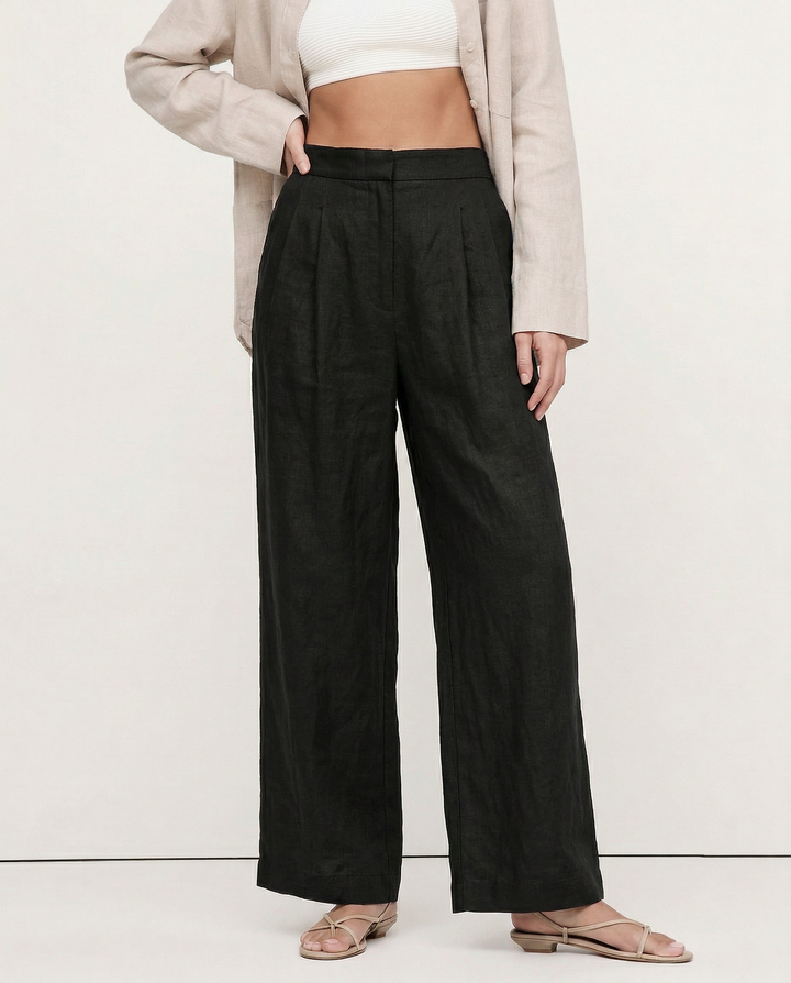 Pleated Wide Leg Linen Pants | Summer Capsule