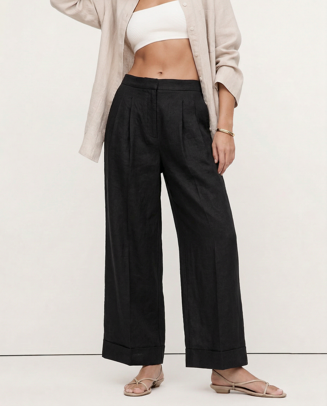 Pleated Wide Leg Linen Pants | Summer Capsule