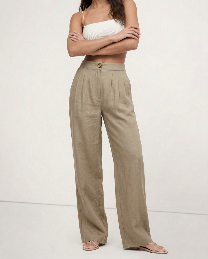 Pleated Linen Culotte Pants | Summer Style