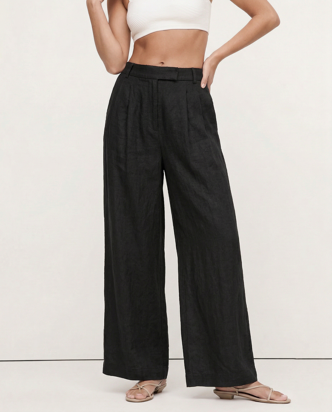 Pleated Wide Leg Linen Pants | Summer Capsule