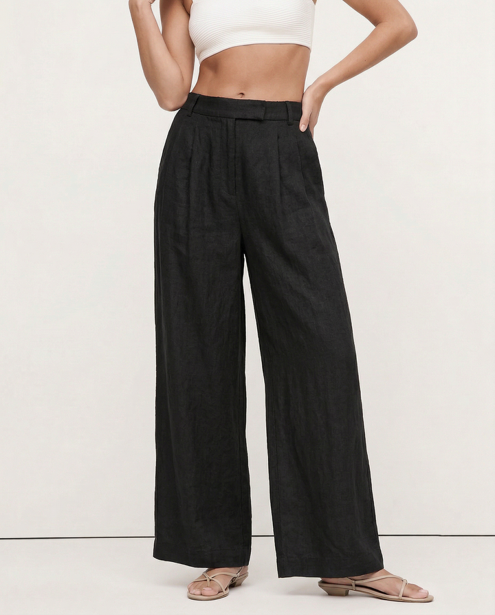 Pleated Wide Leg Linen Pants | Summer Capsule
