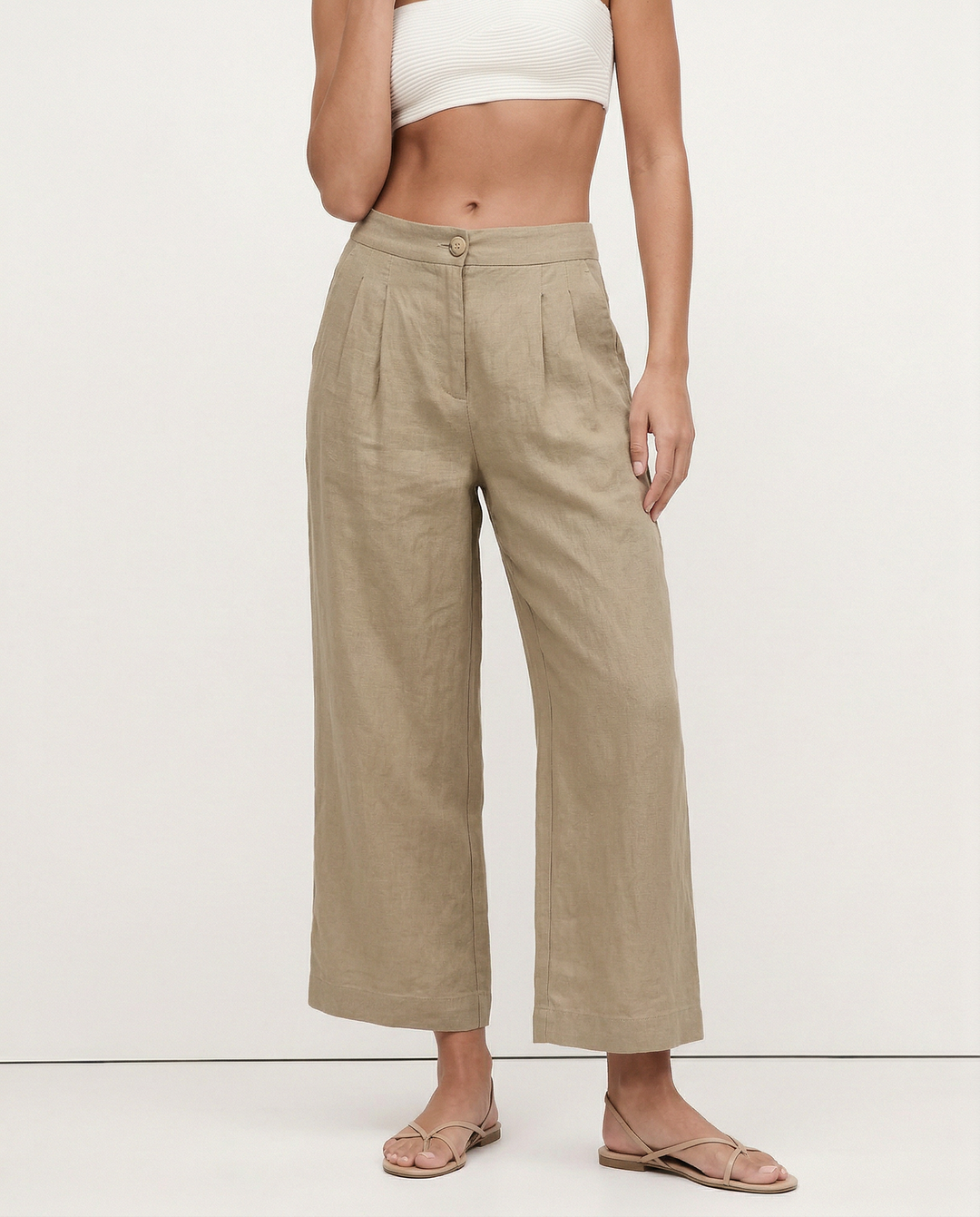 Pleated Linen Culotte Pants | Summer Style