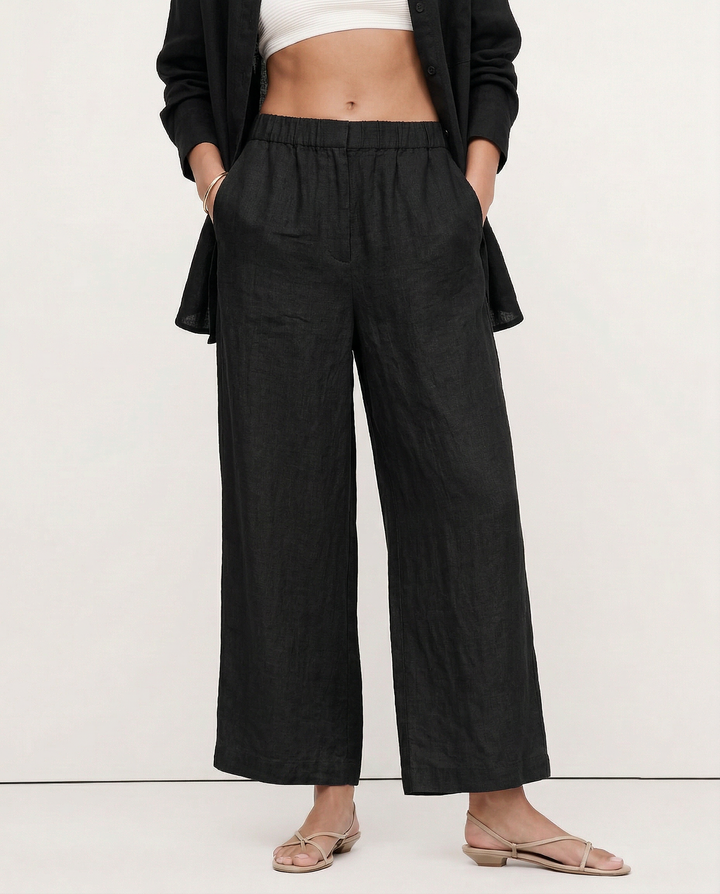 Pleated Wide Leg Linen Pants | Summer Capsule