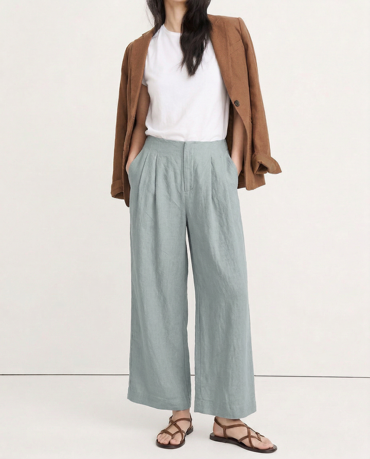 Pleated Wide Leg Linen Pants | Summer Capsule