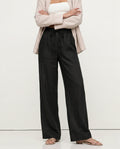 Drawstring Straight Leg Linen Pants for Women | Summer Wide Leg Trousers