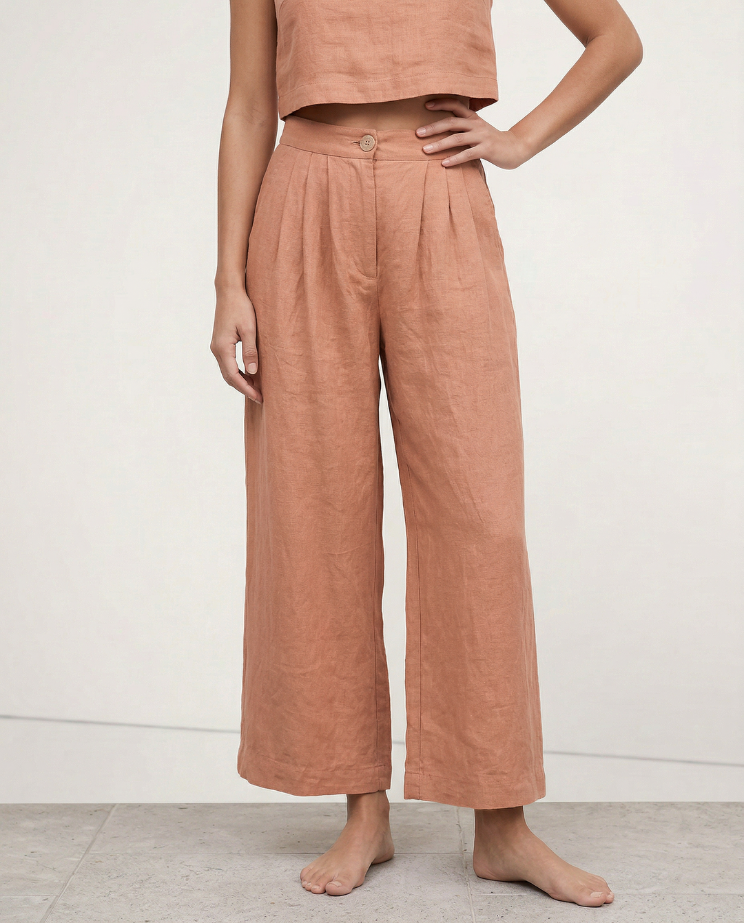 Pleated Linen Culotte Pants | Summer Style