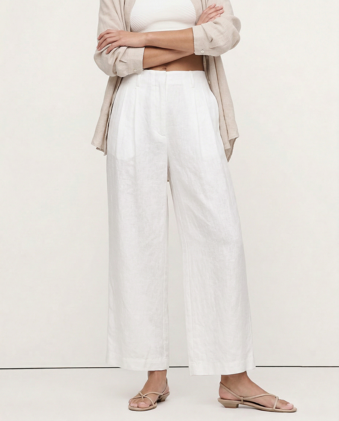Pleated Wide Leg Linen Pants | Summer Capsule