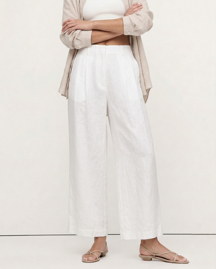 Pleated Wide Leg Linen Pants | Summer Capsule