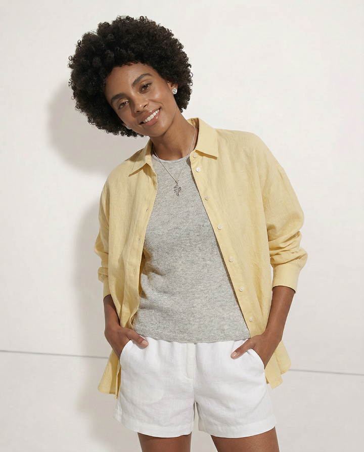 Slit Hem Linen Shirt | Summer Capsule Wardrobe