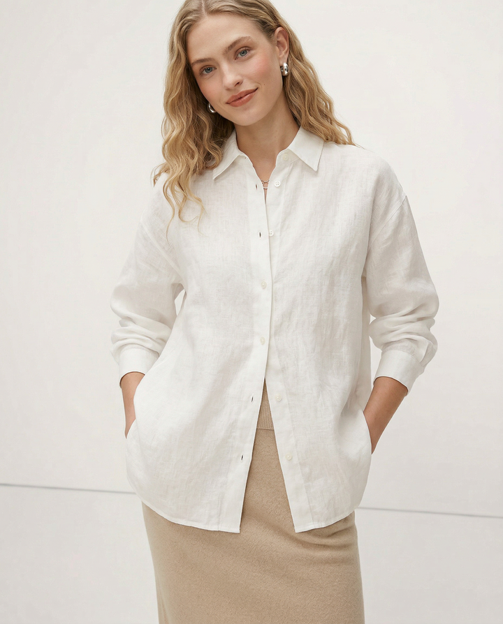 Slit Hem Linen Shirt | Summer Capsule Wardrobe