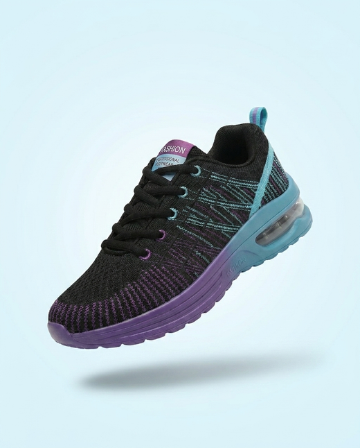 Ruth Orthopedic Shoes for Women | Black Purple Comfort Walking Sneakers