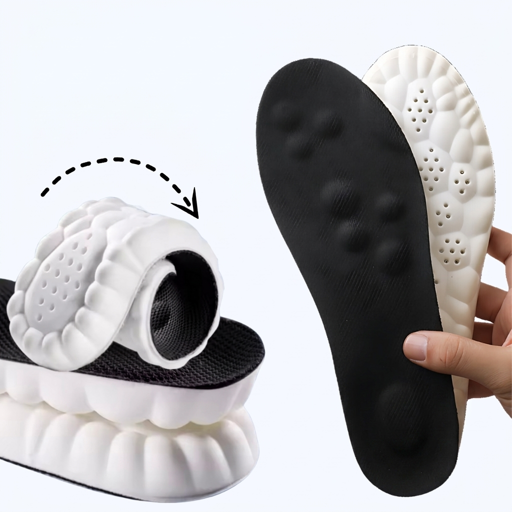 Orthopedic insoles with cushioned support