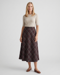 Wilma | Women's Plaid Pull-On A-Line Midi Skirt