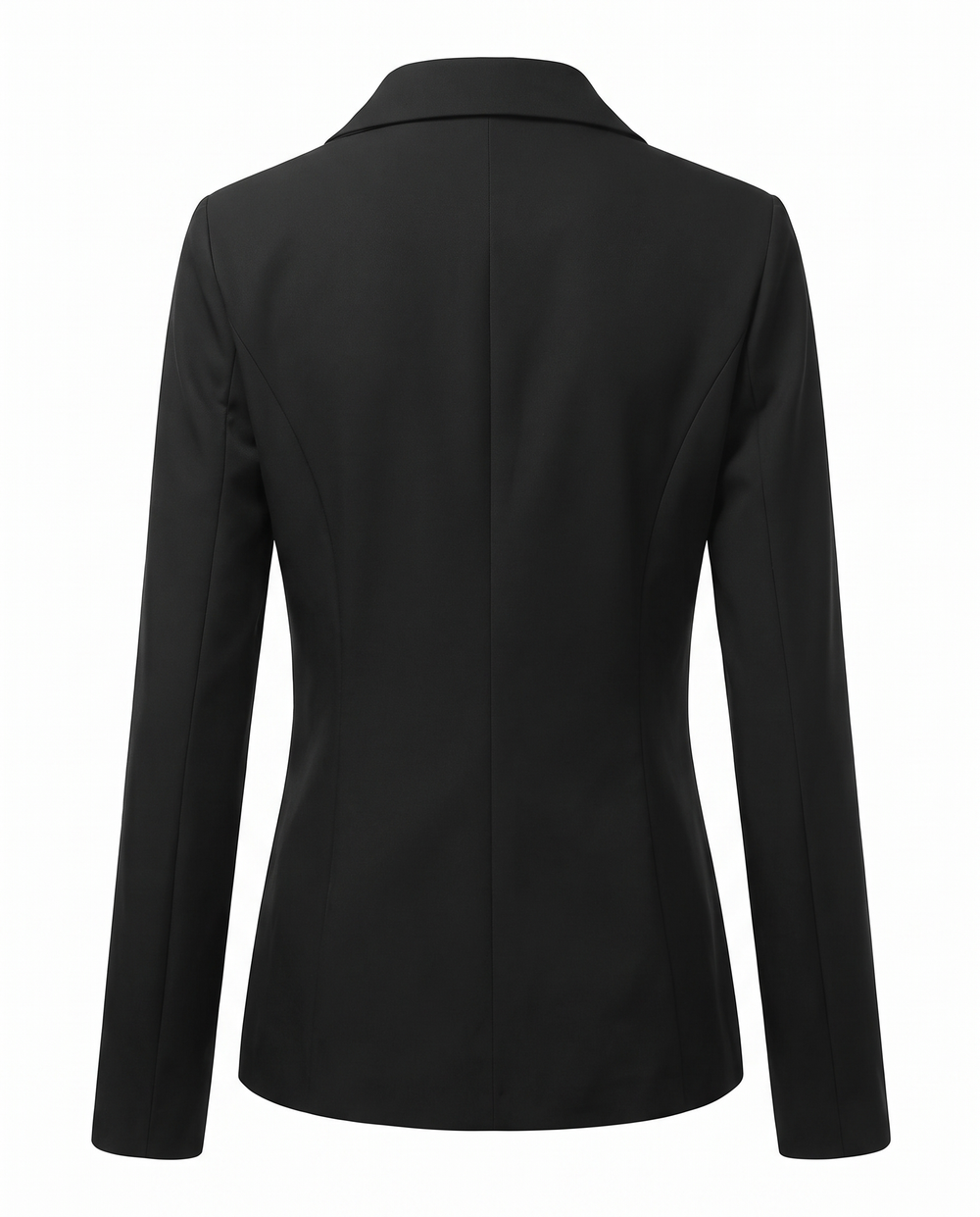 Bettina women's slim one-button blazer in black, back view