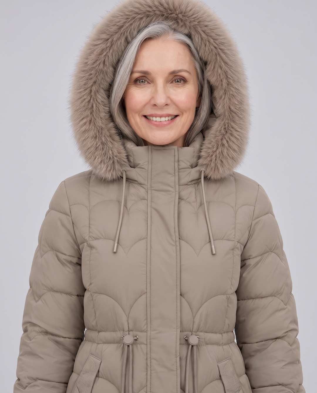 Longline quilted puffer coat