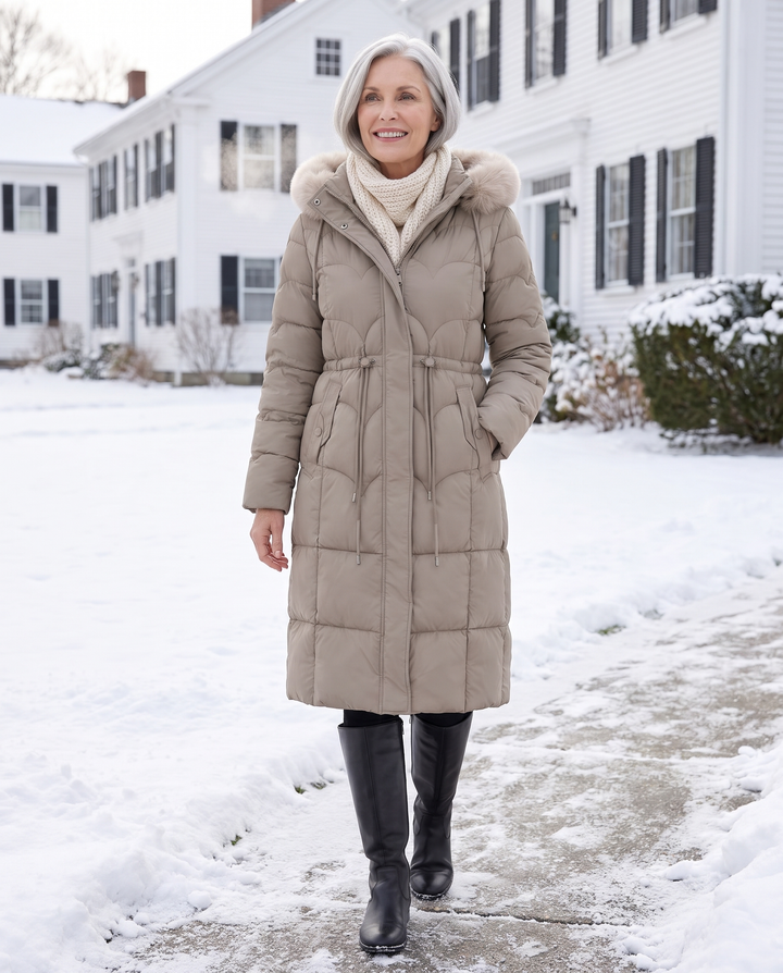 Longline quilted puffer coat