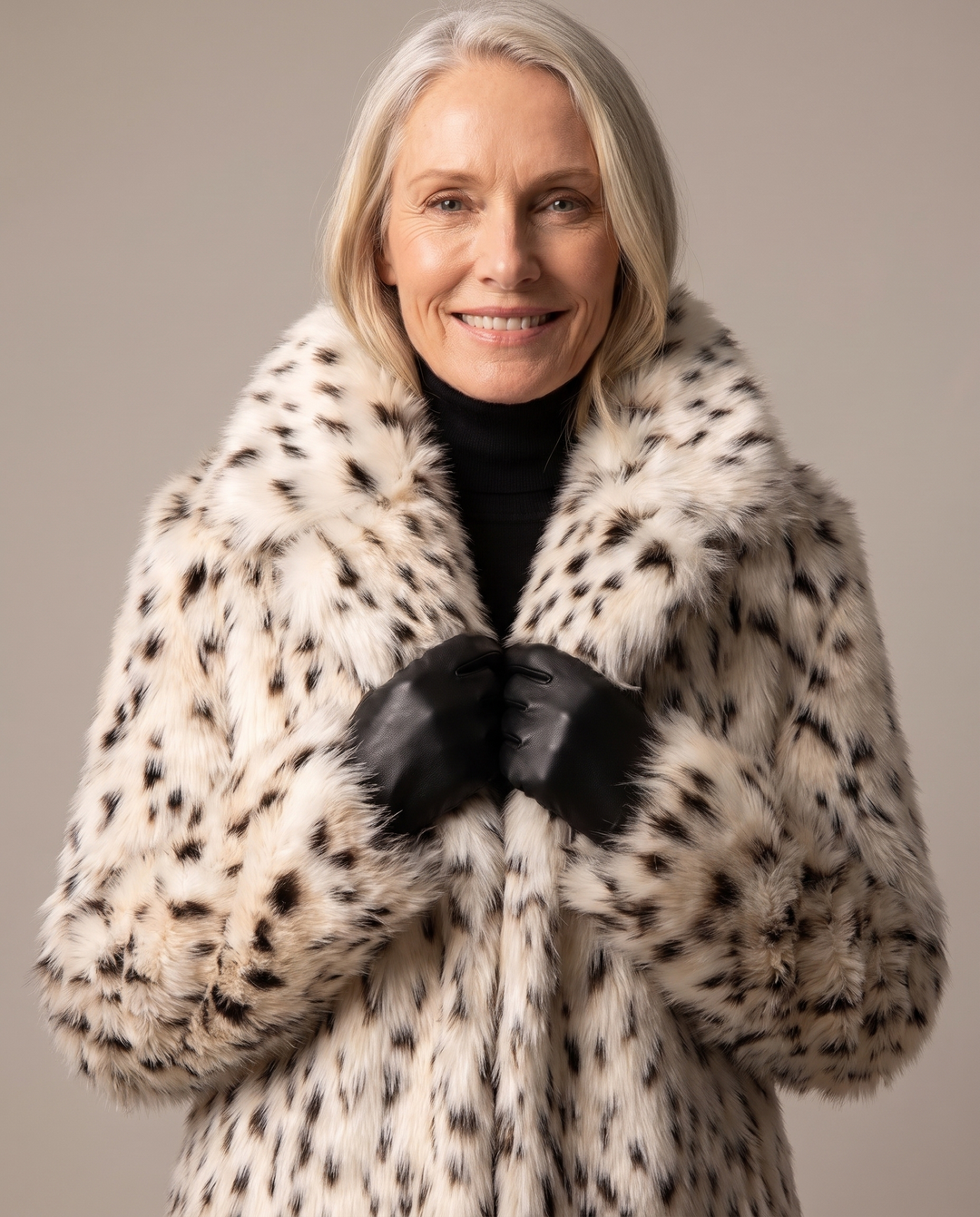 Leopard print longline coat