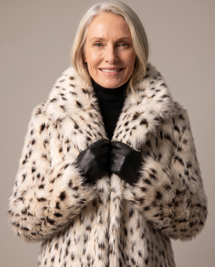Leopard print longline coat