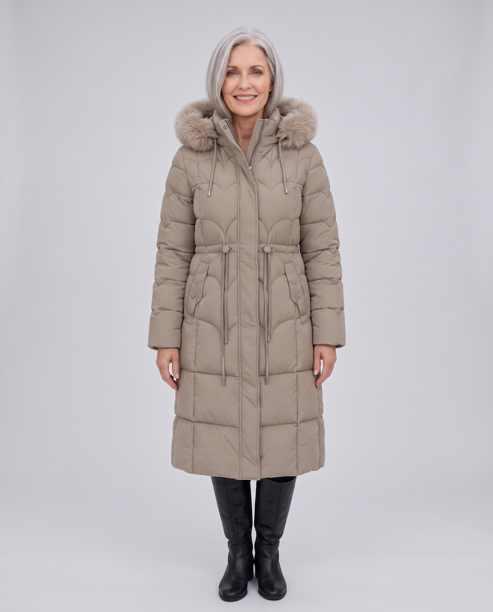 Longline quilted puffer coat