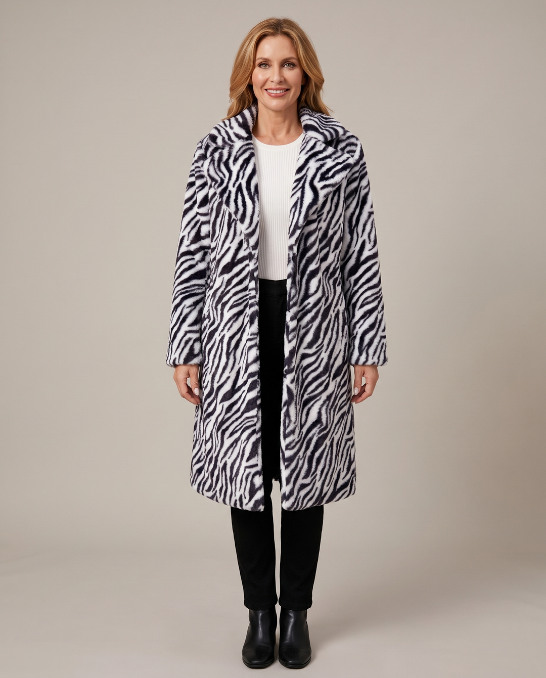 Tiger stripe longline coat