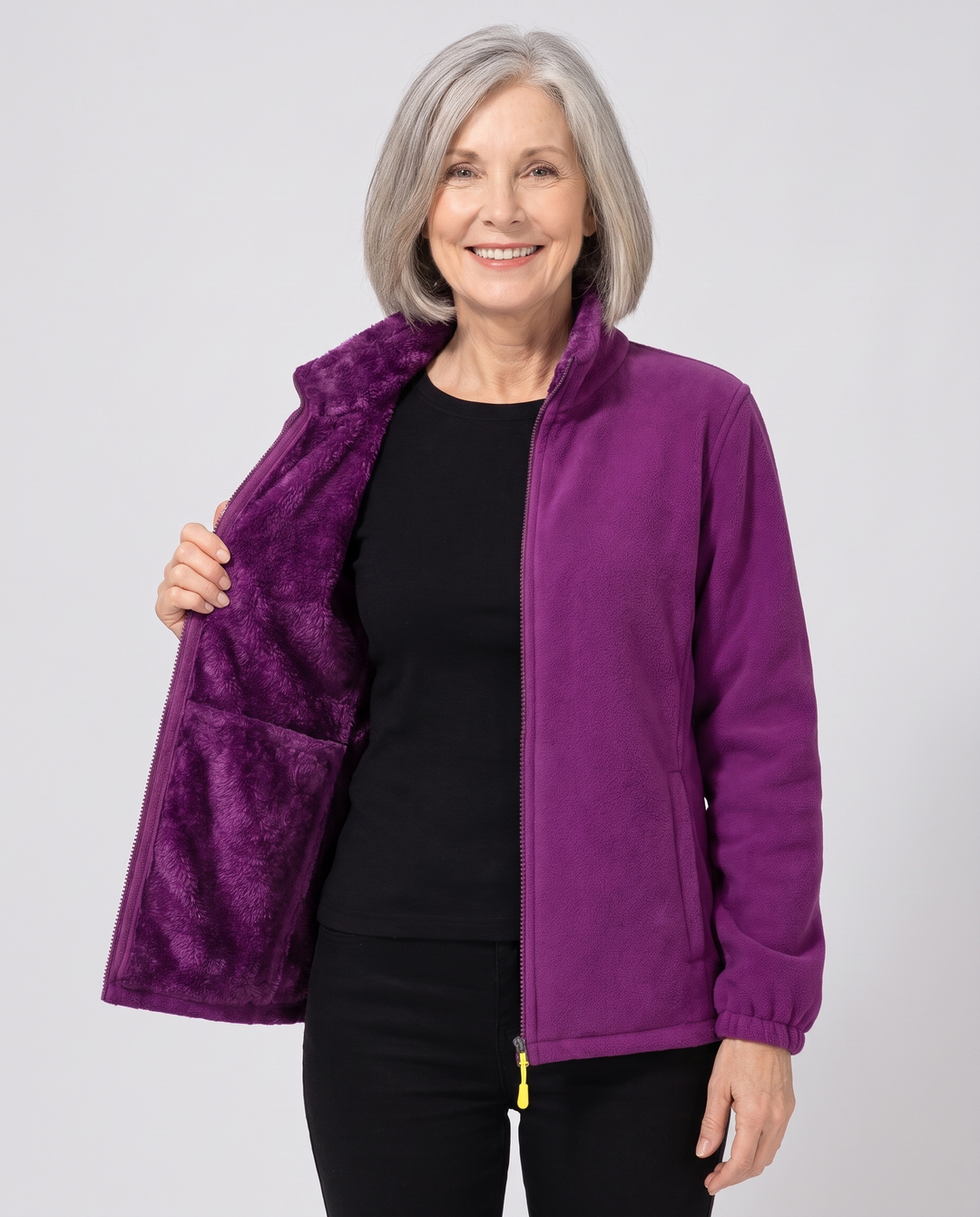 Full-zip plush lined jacket