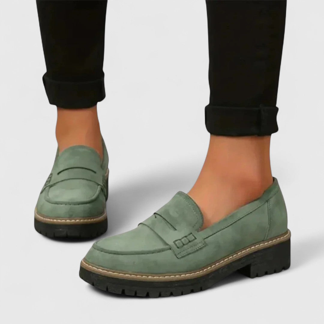 Odette Platform Loafers for Women in Green
