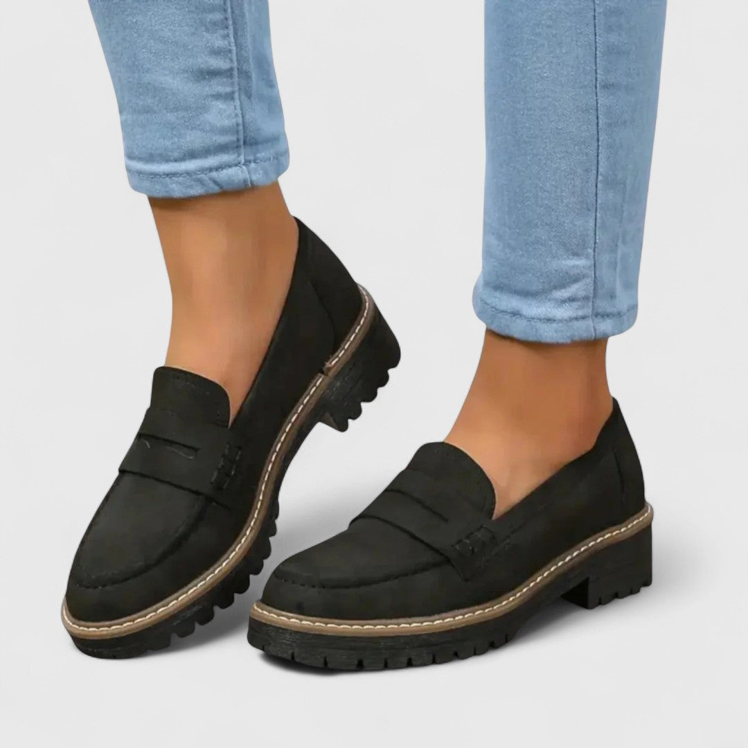 Odette Platform Loafers for Women in Black