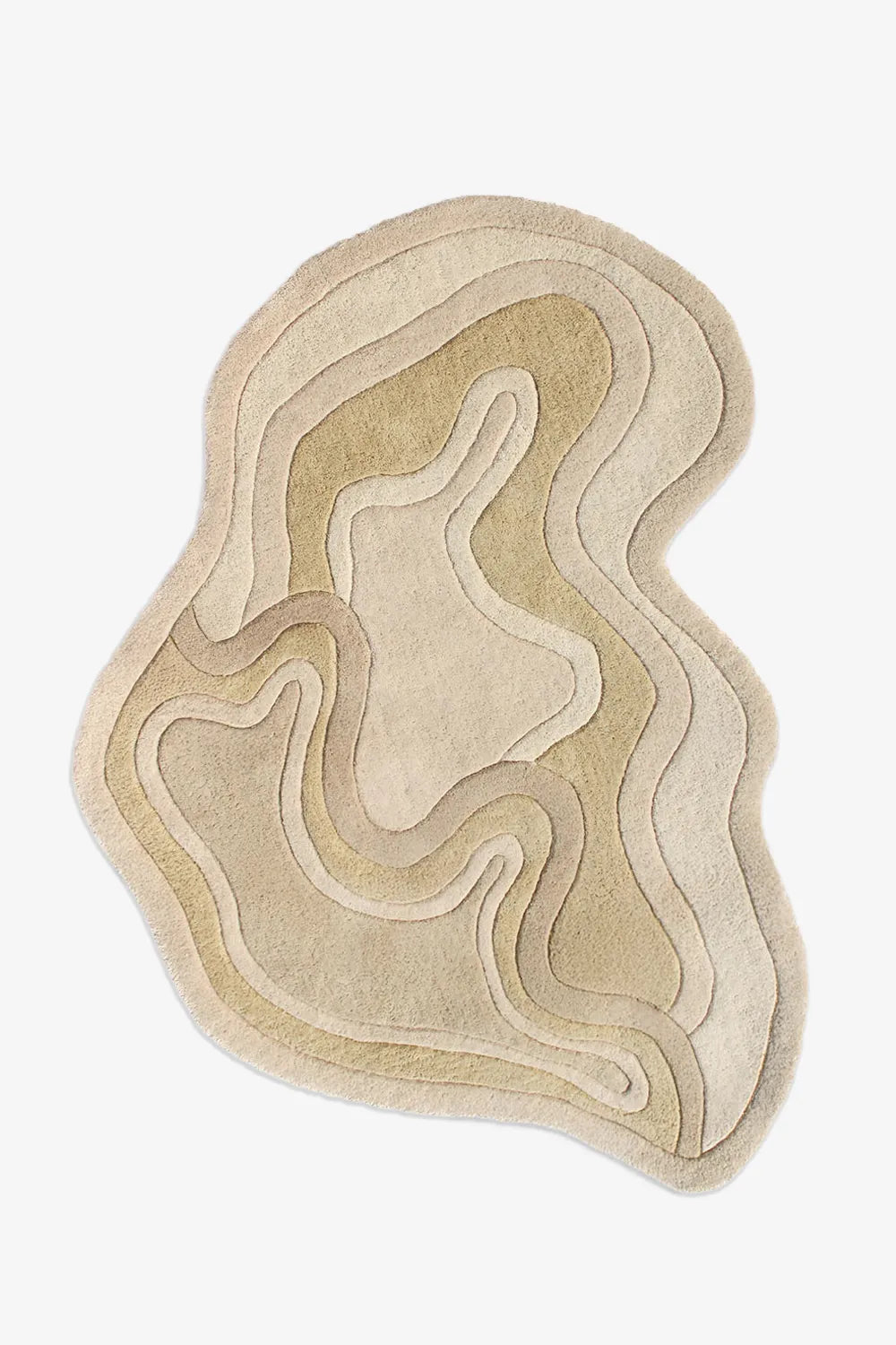 Coralie organic hand-tufted wool area rug in tan
