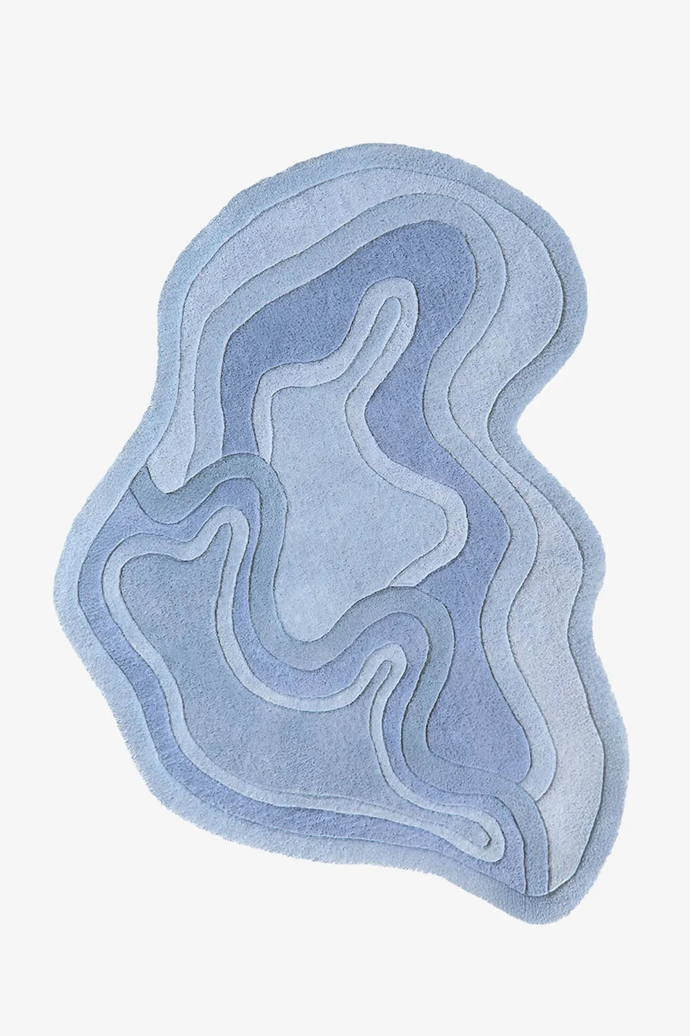 Coralie organic hand-tufted wool area rug in blue