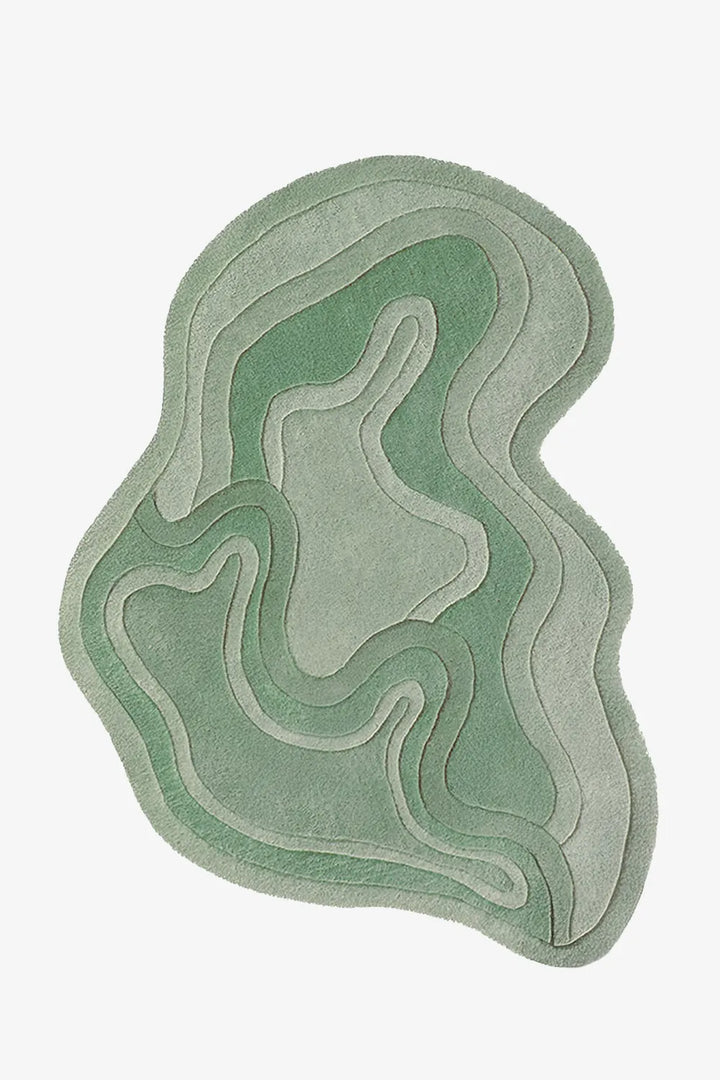 Coralie organic hand-tufted wool area rug in sage