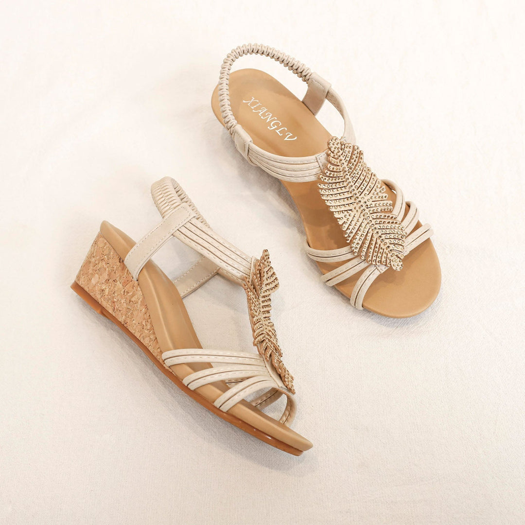 Ophelia Feather Sandals for Women | Casual Elegant Summer Flats