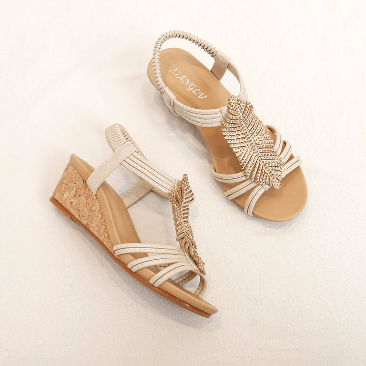 Ophelia Feather Sandals for Women | Casual Elegant Summer Flats