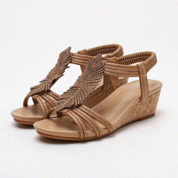 Ophelia Feather Sandals for Women | Casual Elegant Summer Flats