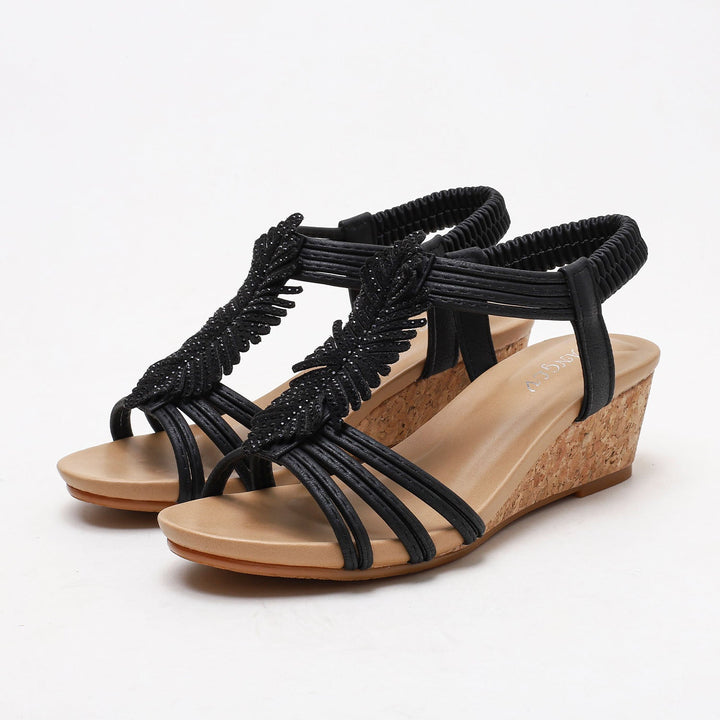 Ophelia Feather Sandals for Women | Casual Elegant Summer Flats