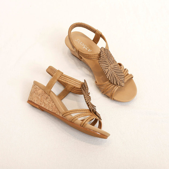 Ophelia Feather Sandals for Women | Casual Elegant Summer Flats