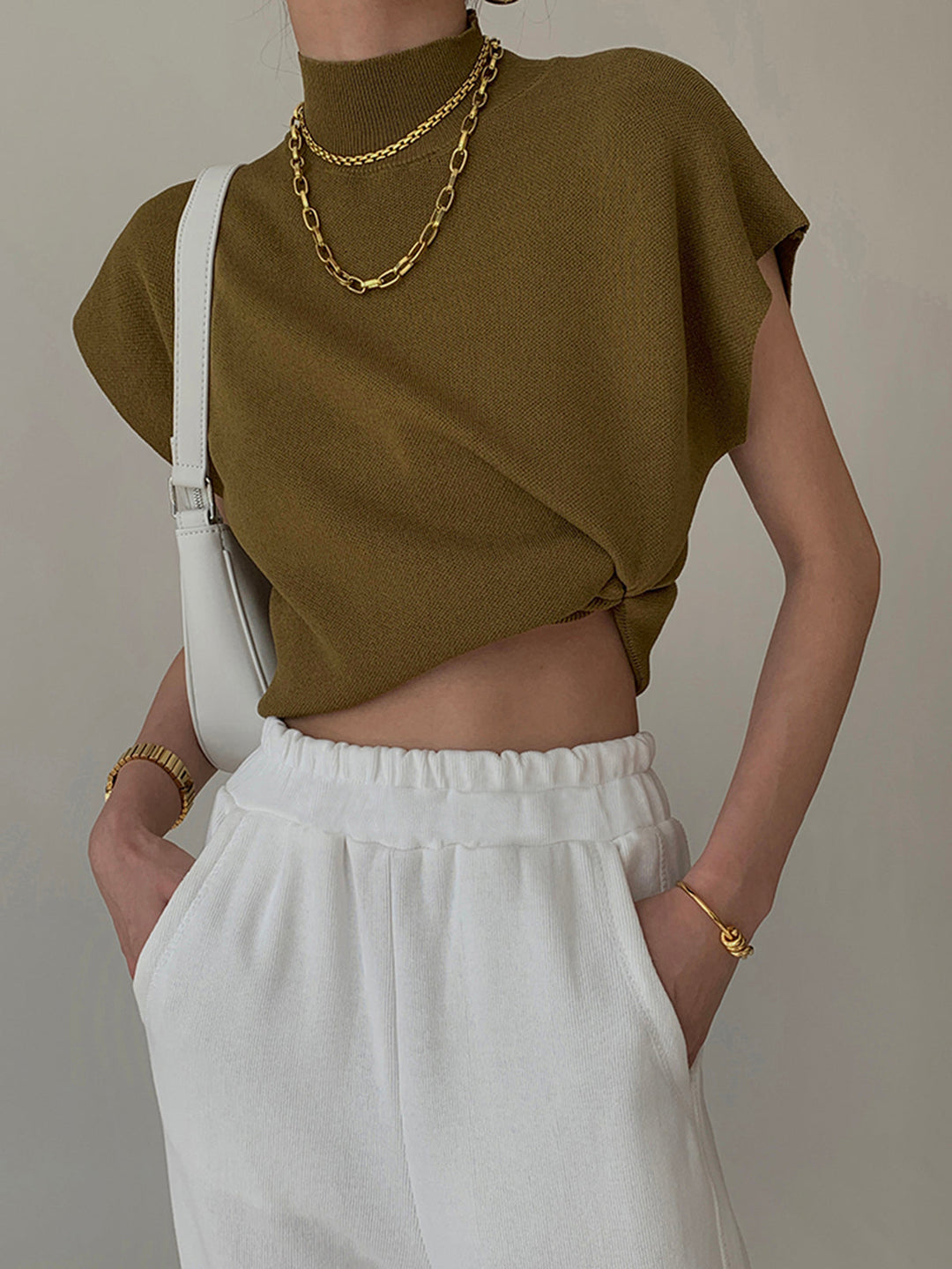 Michelle | Mock Neck Short Sleeve Top