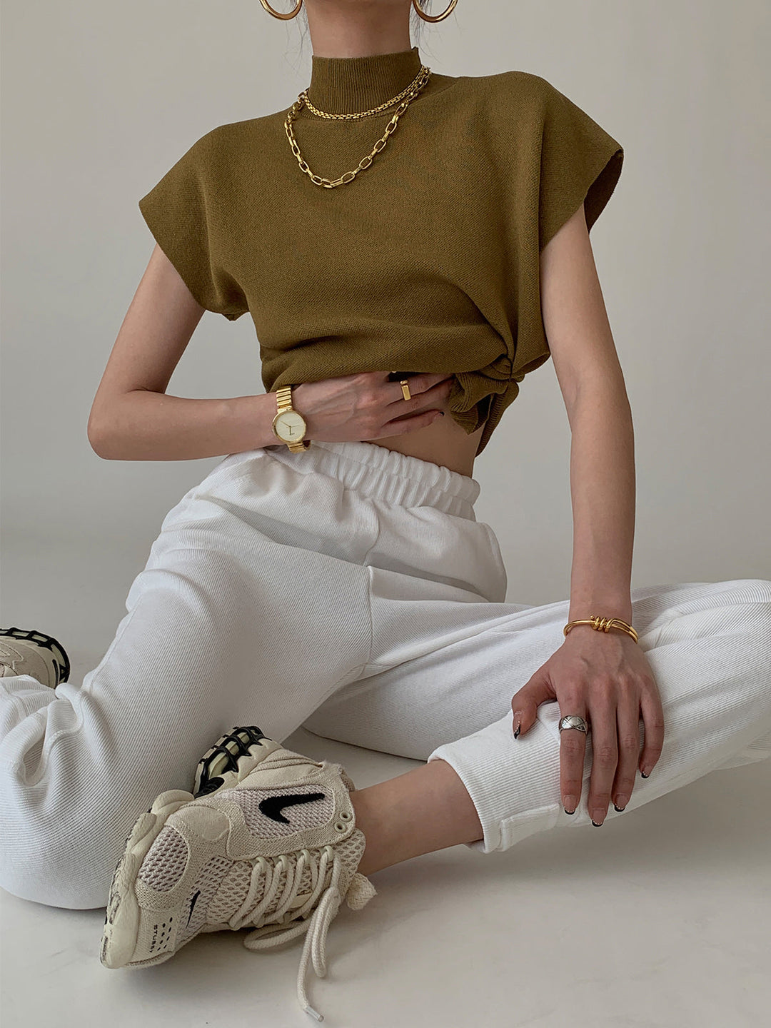 Michelle | Mock Neck Short Sleeve Top